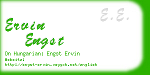 ervin engst business card